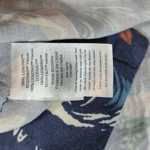 317. Faherty Rayon Camp Shirt | Color: Navy Sea To Ski - Picture 8 of 9